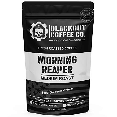 Blackout Coffee Morning Reaper Medium Roast Coffee Bold Strong and Super Smooth Flavor Fresh Roasted in the USA 12 oz Bag -Ground Coffee- Blackout Coffee Morning Reaper Medium Roast Coffee Bold Strong and Super Smooth Flavor Fresh Roasted in the USA 12 oz Bag -Ground Coffee-