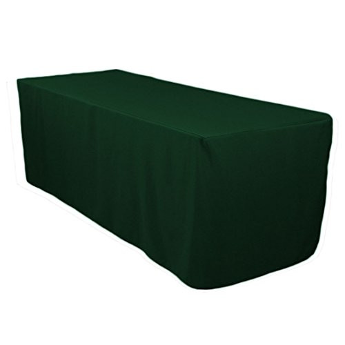 LinenTablecloth 6 ft. Fitted Polyester Tablecloth Hunter Green