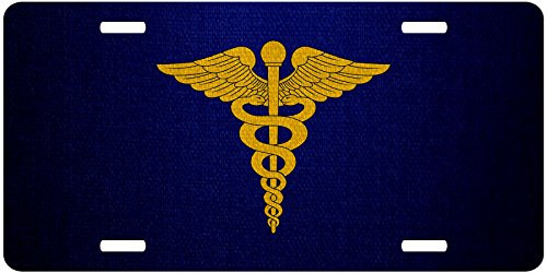 ExpressItBest Premium Aluminum License Plate - U.S. Army Medical Corps  Branch Insignia