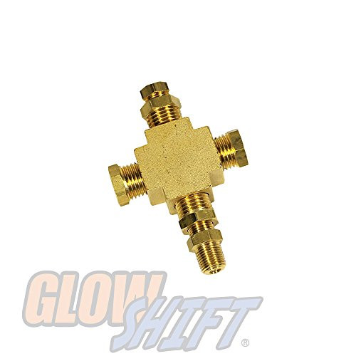 GlowShift 1 8-27 NPT T-Fitting Sensor Thread Adapter for Pressure  and  Temperature Gauge Sensors Sending Units