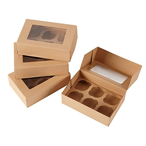 Wilton 6-Cavity Kraft Cupcake Gift Boxes, Multipack of 2