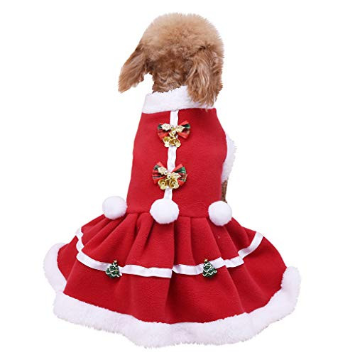 Pet Dress Howstar Cute Christmas Dog Clothes Vest Puppy Xmas Holiday Party Dress Christmas Apparel -Red S- Pet Dress Howstar Cute Christmas Dog Clothes Vest Puppy Xmas Holiday Party Dress Christmas Apparel -Red S-