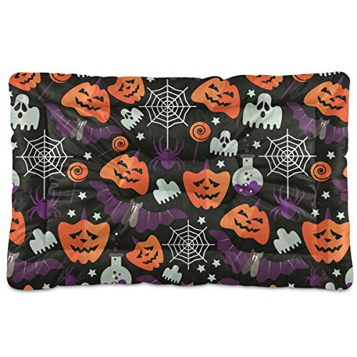 N-A Dog Beds Halloween Pumpkin Design for Small Dogs Cats Pet Bed Pad for Crate 18 x 24 Machine Wash