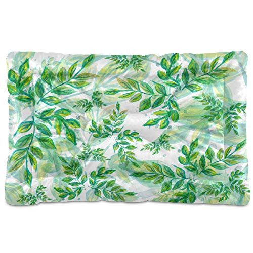 N-A Dog Beds Leaves Design for Small Dogs Cats Pet Bed Pad for Crate 18 x 24 Machine Wash