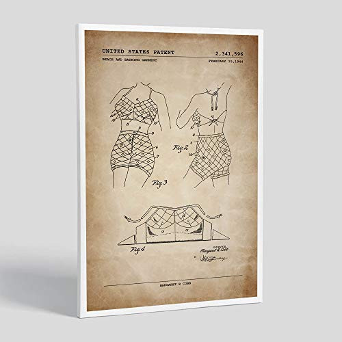 Vintage Bathing Suit Patent  Patent Poster  Unframed  Wall Art  1950_s Decor  Gifts Under 15
