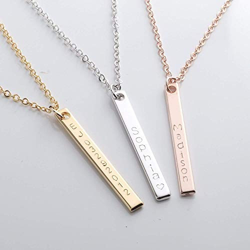 Personalized Your name Vertical Necklace 16K Gold Silver Rose Gold Bar Necklace - Dainty Personalized Necklace Bridesmaid Wedding Gift Best Graduation Day gift Personalized Your name Vertical Necklace 16K Gold Silver Rose Gold Bar Necklace - Dainty Personalized Necklace Bridesmaid Wedding Gift Best Graduation Day gift