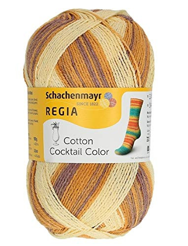 Regia 4-ply Cotton Cocktail Color 100g 3.5oz Sock Yarn -2432 - Coffee n_ Cream-