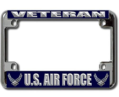 U.S. Air Force Veteran Chrome Motorcycle License Plate Frame U.S. Air Force Veteran Chrome Motorcycle License Plate Frame