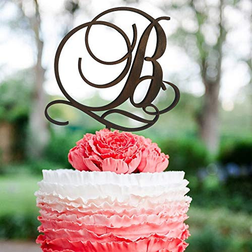 Cake Topper-Letter b cake topper initials Wedding Cake Topper Cake topper b Cake Topper Monogram Wood Personalized Cake Topper Gold Monogram Letter L S Wedding Birthday