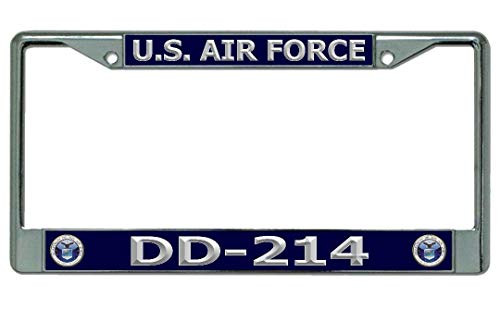 DD-214 U.S. Air Force Chrome License Plate Frame DD-214 U.S. Air Force Chrome License Plate Frame