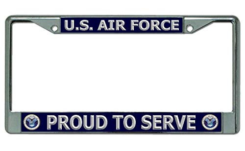 U.S. Air Force Proud to Serve Chrome License Plate Frame U.S. Air Force Proud to Serve Chrome License Plate Frame