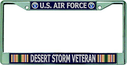 U.S. Air Force Desert Storm Veteran Chrome License Plate Frame U.S. Air Force Desert Storm Veteran Chrome License Plate Frame