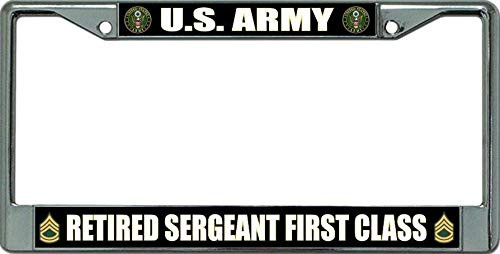 U.S. Army Retired Sergeant First Class Chrome License Plate Frame