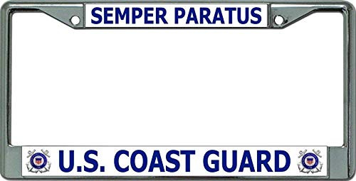 U.S. Coast Guard Semper Paratus 2 Chrome License Plate Frame