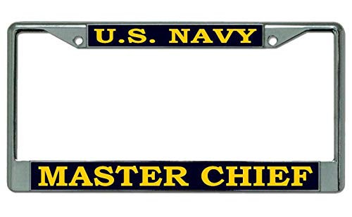 U.S. Navy Master Chief Chrome License Plate Frame U.S. Navy Master Chief Chrome License Plate Frame