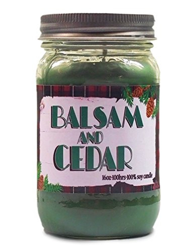 S and M Candle Factory ~ Balsam and Cedar Candle ~ All Natural Premium Soy Candle ~ Mason Jar Candle ~ 16 Ounces