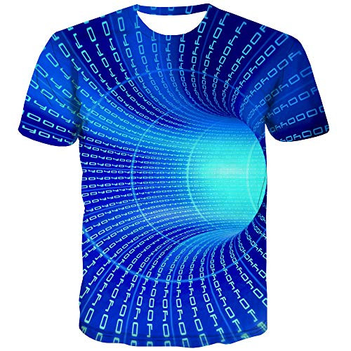 QCIV Psychedelic T Shirts for Men 3D Print Vortex Shirt Short Sleeve Tee -XL  Psychedelic T Shirts-