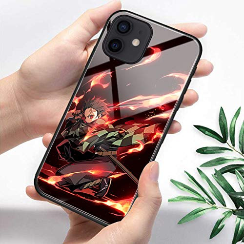 FUTURECASE Anime Demon Slayer Tanjirou Zenitsu Tempered Glass Case for iPhone 6 6S 7 8 Plus X XR XS 11 12 Pro Max Mini SE 2020 Kimetsu no Yaiba Cover-10  iPhone Xs Max-