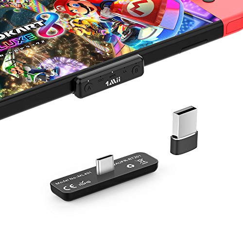 1Mii Bluetooth Adapter for Nintendo Switch  and  Lite PS4 PC Dual Stream Bluetooth 5.0 Wireless Audio Transmitter APTX Low Latency w USB C Connector to Bluetooth Speaker Earbuds Headphones
