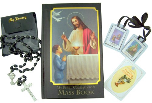 Boy First Communion Gift Set with Missal, Rosary, Lapel Pin and More Boy First Communion Gift Set with Missal, Rosary, Lapel Pin and More