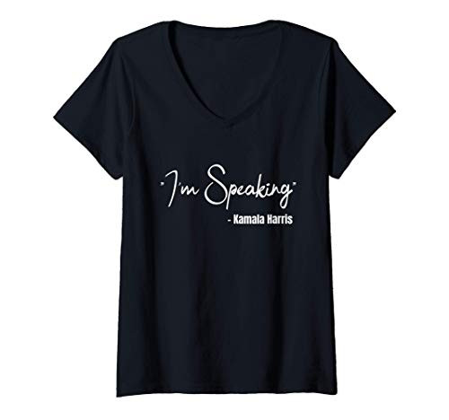 Womens I_m Speaking Vice Presidential Debate 2020 V-Neck T-Shirt Womens I_m Speaking Vice Presidential Debate 2020 V-Neck T-Shirt