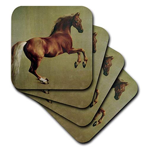 3dRose CST_179146_1 Whistle Jacket Vintage Horse by Stubbs Soft Coasters, Set of 4