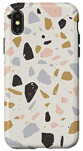 iPhone X XS Terrazzo Pink Orange Blue Black Tan White Gray AEP007 Case