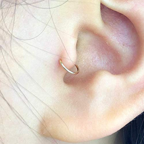 Tiny Gold Tragus Hoop Earrings 5mm 14k Gold Filled Small Hoop Earrings for Nose Cartilage Helix