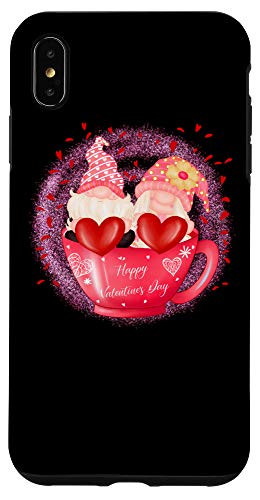 iPhone XS Max Valentine Gnomes In Coffee Cup Heart Valentine_s Day Gnome Case