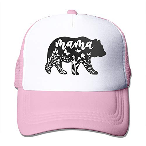 Waldeal Women_s Mama Bear Trucker Caps Adjustable Mom Mesh Baseball Hat Pink