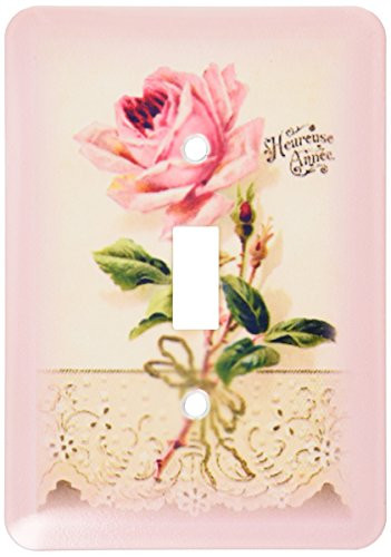 3dRose lsp_60637_1 French Vintage Rose N Lace Single Toggle Switch
