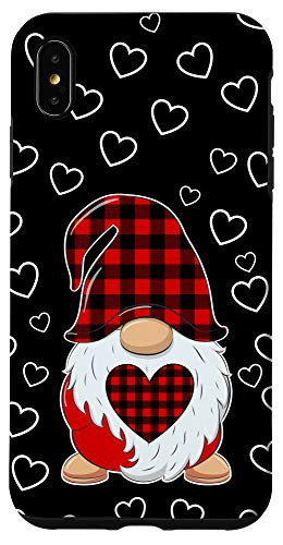 iPhone XS Max Gnomes Buffalo Plaid valentines day hearts Gift case Case