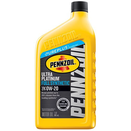 Pennzoil Ultra Platinum Full Synthetic Motor Oil 0W-20, 1 Quart - Pack of 1