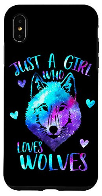 iPhone XS Max Just a Girl Who Loves Wolves Galaxy Space Wolf Lover Gift Case iPhone XS Max Just a Girl Who Loves Wolves Galaxy Space Wolf Lover Gift Case