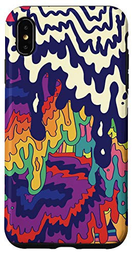 iPhone XS Max Trippy Paint Drip Doodle Blue Red Purple Rainbow AEQ068 Case