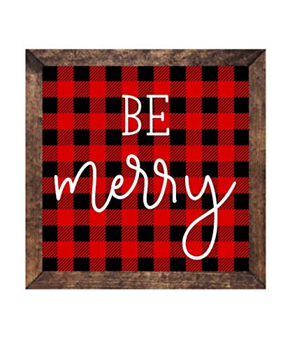 Be Merry Christmas Farmhouse Sign  Wall Hanging Or Free Standing  Tiered Tray Decor  6 Inch