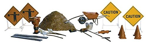 Woodland Scenics N Scale Scenic Accents Detail Set Road Crew Details Signs Tools