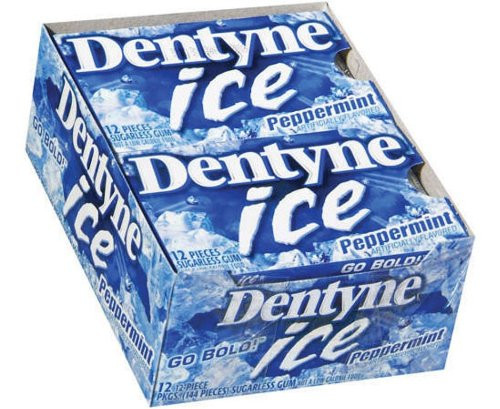 Dentyne Ice Peppermint Sugarless Chewing Gum  12-Piece Packages -Pack of 12-