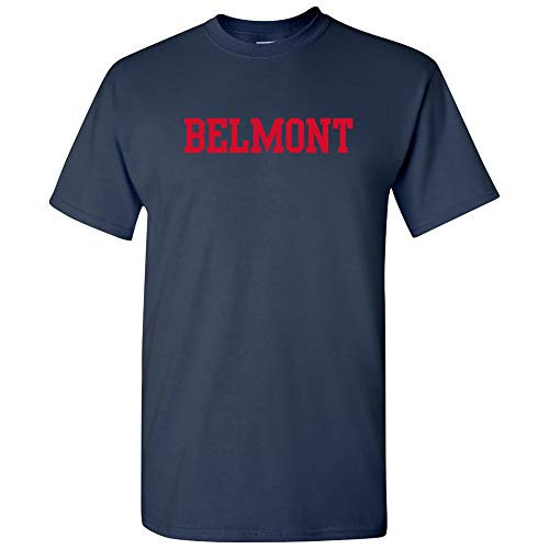 AS01 - Belmont University Bruins Basic Block T-Shirt - Medium - Navy
