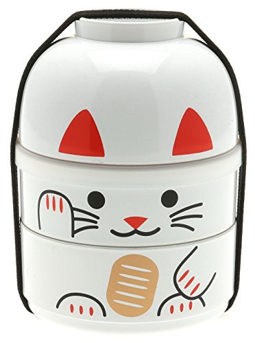 Kotobuki Lucky Cat Bento Set, White