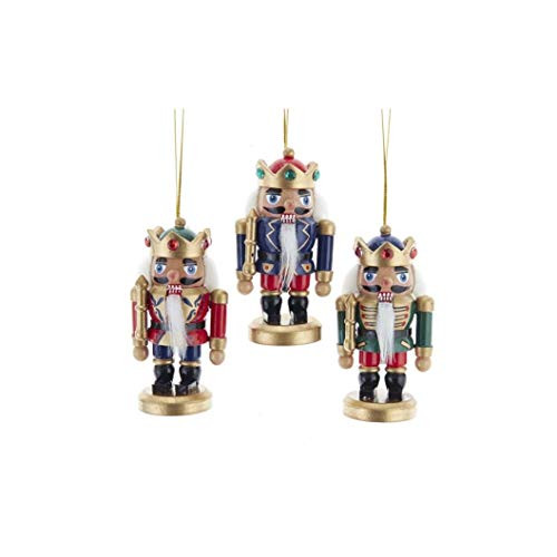 Kurt S. Adler 4-Inch Miniature King Nutcracker  3 Piece Set Ornaments  Multi