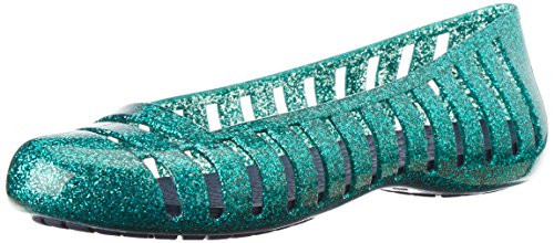 Crocs Girls_ Adrina II Glitter Flat  Tropical Teal   Nautical Navy  6 Big Kid