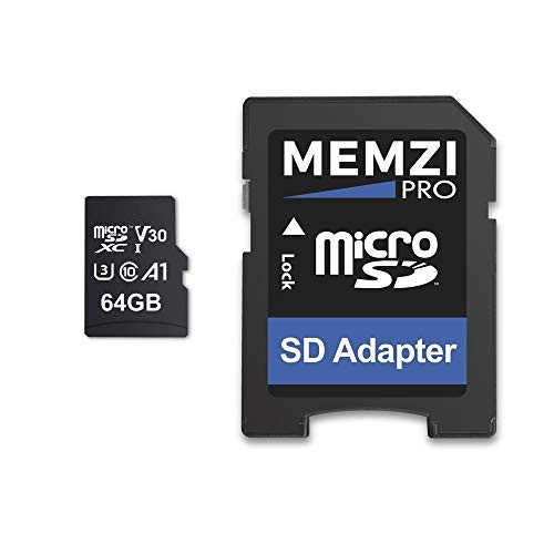 MEMZI PRO 64GB Memory Card Compatible for Nextbase 622GW  522GW  422GW  322GW  222X  222 Dash Cams - microSDXC 100MB s Class 10 A1 V30 Fast 4K Recording with SD Adapter