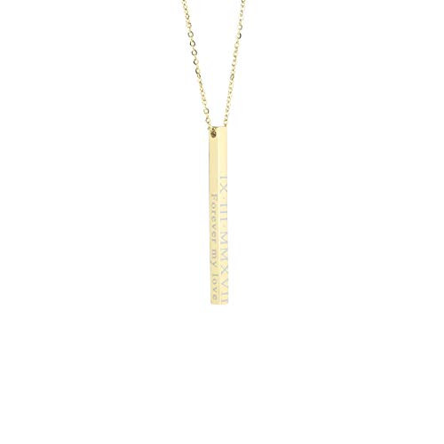 Engraved Vertical Bar Necklace for 