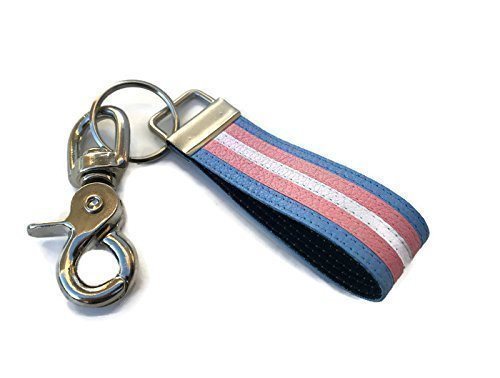 Transgender Pride Leather Keychain Trans TGNC FTM MTF LGBTQ Key Chain Accessory Jewelry