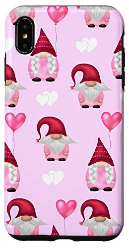 iPhone XS Max Cute valentines day gnome Love Heart Gnome Pattern Case