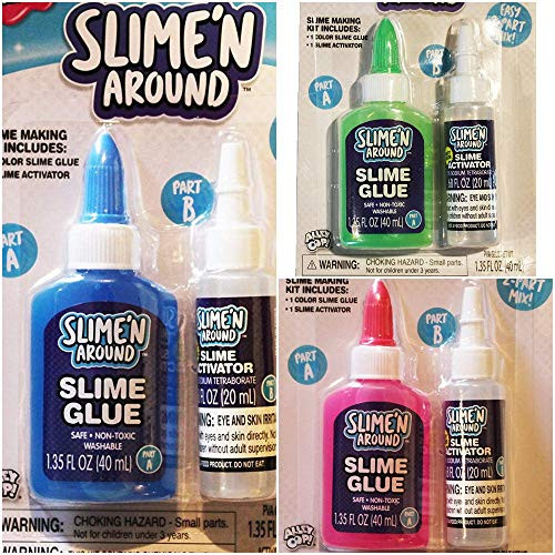 Alley Oop Slime_N Around Easy DYI Slime Kit  3 Kits -Pink  Green  and  Blue-