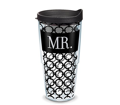 Tervis 1302787 Hallmark-Mr. Circle Pattern Insulated Tumbler with Wrap and Lid, 24 oz, Clear