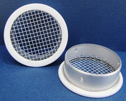 2.5inch  Round Open Screen Vent w 1 8inch  mesh - White - Package of 4