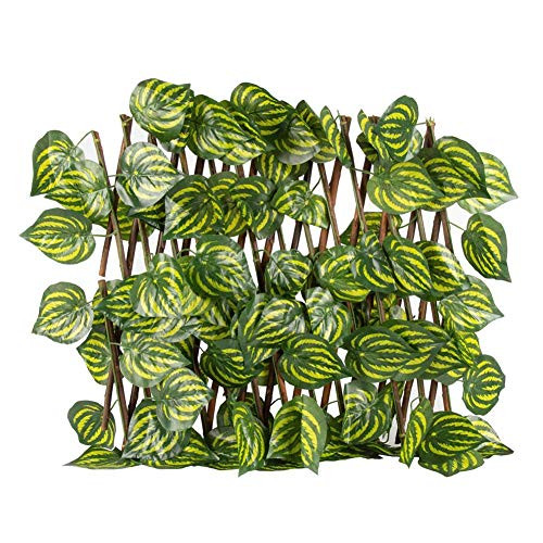 N P Privacy Fence Telescopic Artificial Ivy Vine Fence Hedge Plant Privacy Screen Decor Artificial Hedges Panels for Garden Fence Backyard Bar Shop Useful